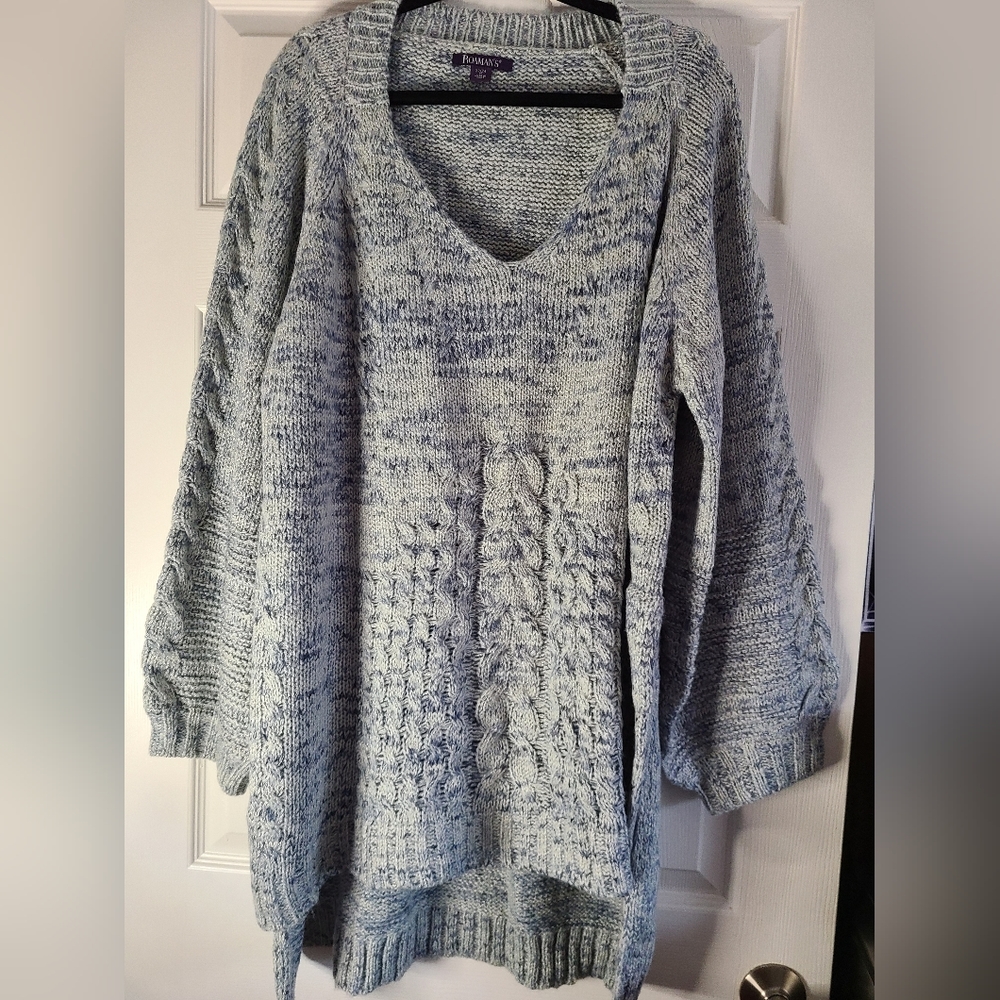 Roamans oversized sweater multi colored  22/24 NWOT